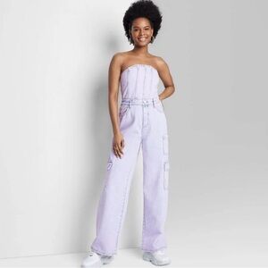 wild fable Tube Cargo Denim Jumpsuit in Purple Women’s Size S